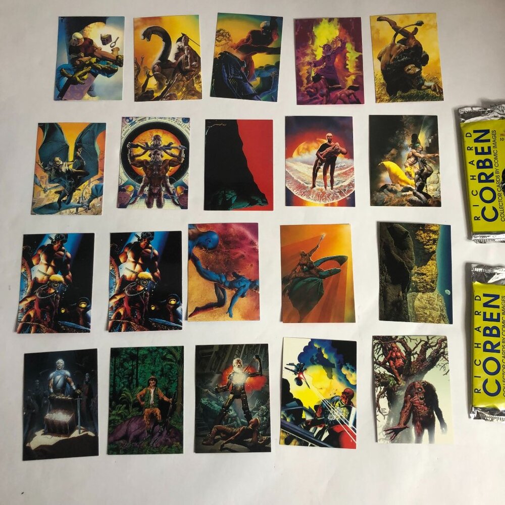 Vintage Lot of 20 Richard Corben Collector Cards‎ 1993 Comic Images + 2 wrappers